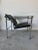1980s Vintage Italian Lc1 Style Leather and Chrome Lounge Chair For Sale - Image 5 of 17