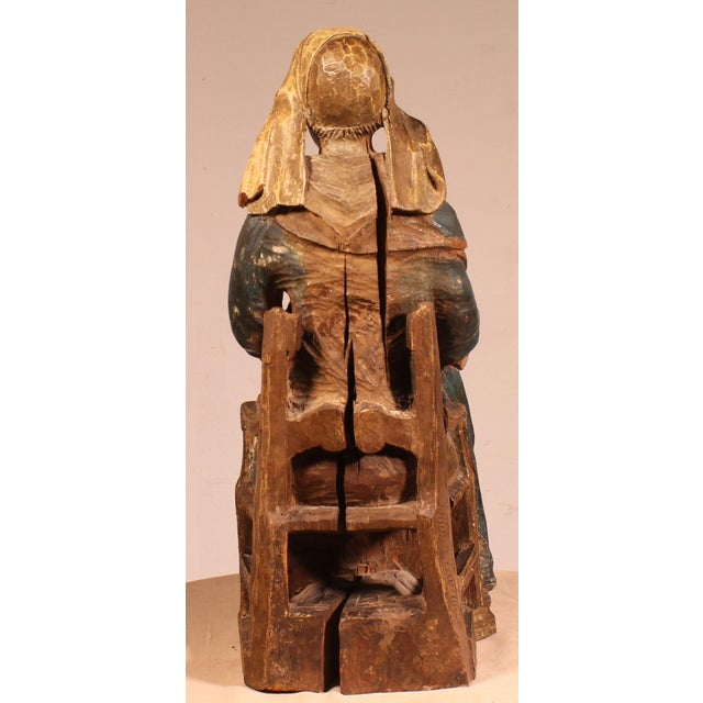 Saint Anne and the Virgin Mary, 18th Century, Polychrome Wood | Chairish