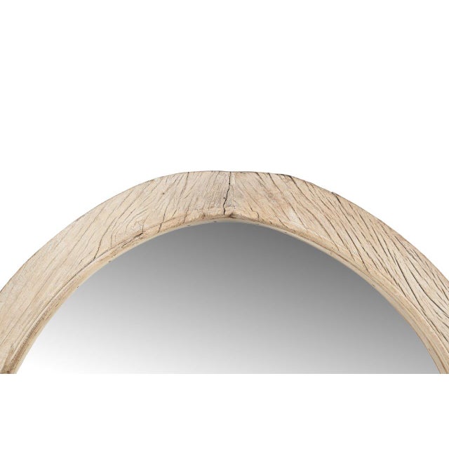 This Vintage Indian Bleached Teakwood Arched Top Mirror is a timeless architectural accent crafted from solid teakwood and...