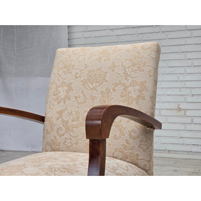 Danish Beech Armchair with Wool Upholstery, 1960s For Sale - Image 17 of 18