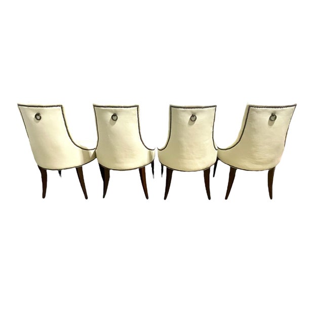 Contemporary Baker Furniture Ritz Dining Chairs by Thomas Pheasant - Set of 4 For Sale - Image 3 of 6