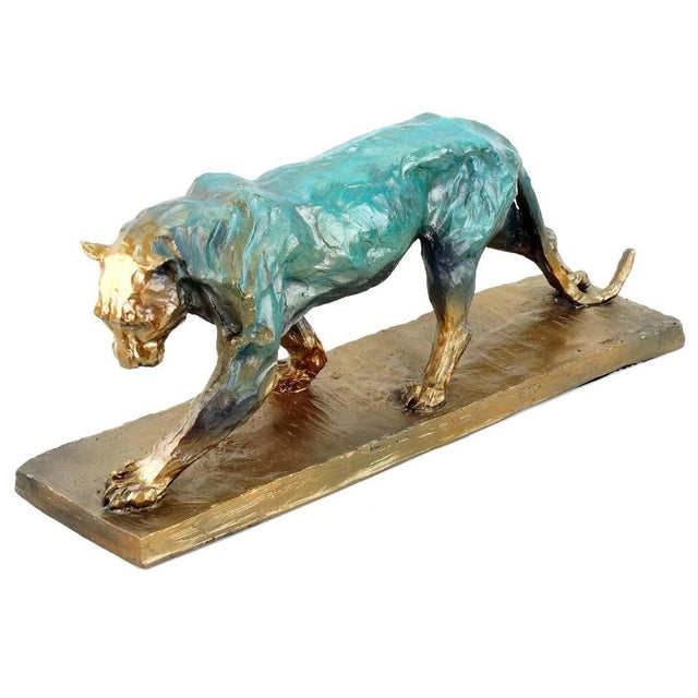 After Rembrandt Bugatti, Walking Panther Statue, Bronze Sculpture For Sale - Image 6 of 10