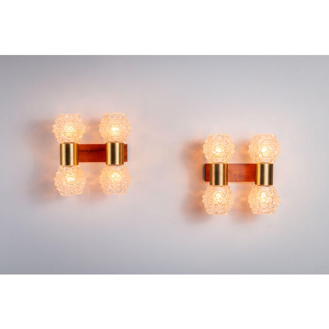 Swedish Wall Lamps in Teak, Set of 2 For Sale - Image 9 of 15