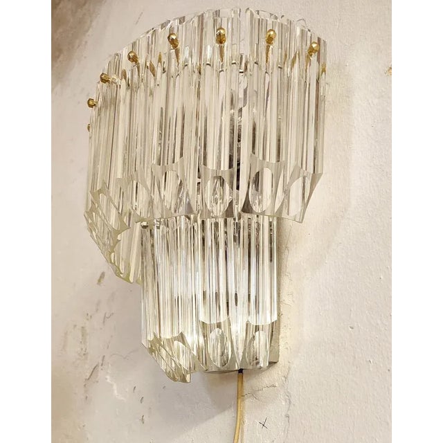 Vintage French Wall Light in Crystal, 1950s For Sale - Image 6 of 12