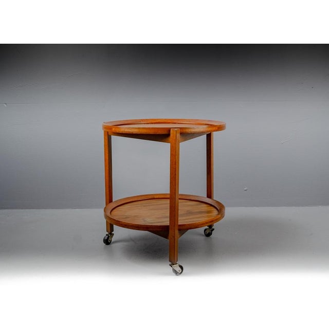 Danish Tea Trolley in Teak on Wheels from Sika Møbler, 1960s For Sale - Image 4 of 17