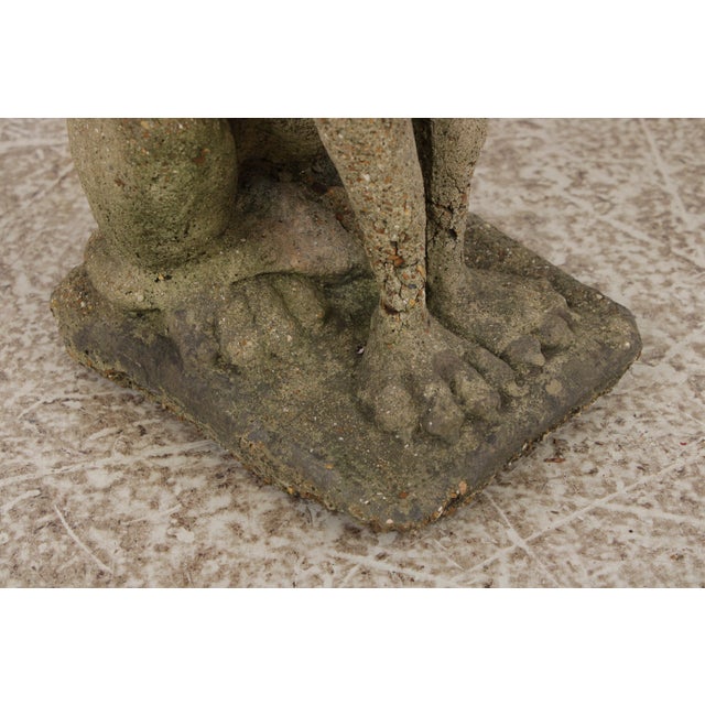 Vintage Weathered Concrete Garden Dog Statue For Sale - Image 9 of 15