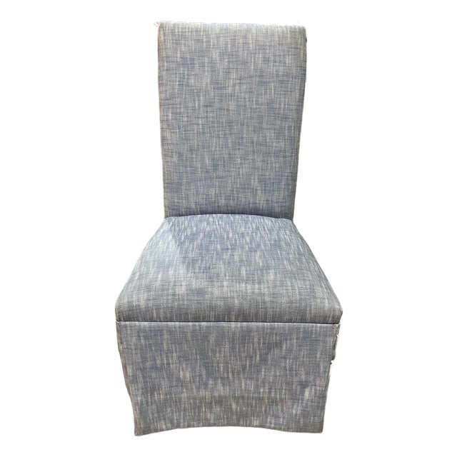Century Furniture Blue Parsons Side Dining Chair For Sale