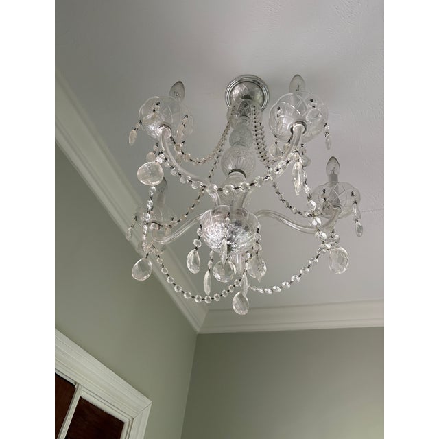 Schonbek Crystal Glass Chandelier 5 Light For Sale - Image 4 of 4