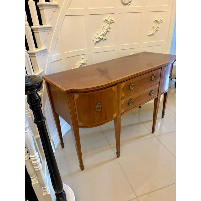 Antique Edwardian Sideboard in Mahogany and Satinwood, 1900 For Sale - Image 13 of 15