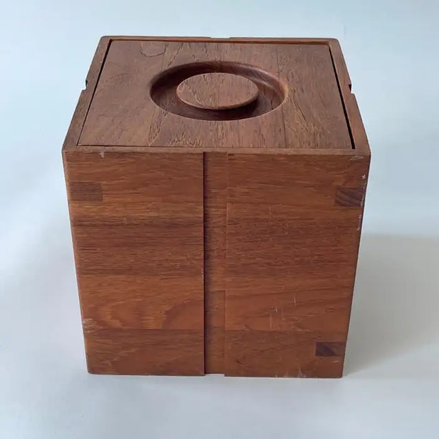 Mid-Century Modern Mid Century Teak Wood Ice Bucket by Kalmar, 1960s For Sale - Image 3 of 12