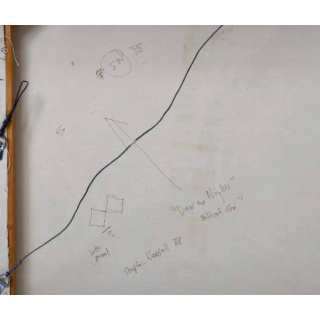 1980s Stephen Westfall, Large Stephen Westfall Diptych Abstract Oil Painting Post Minimalist Pop Art, 1988 For Sale - Image 5 of 8