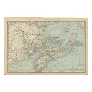 Antique Map of Nova Scotia, 1888 For Sale