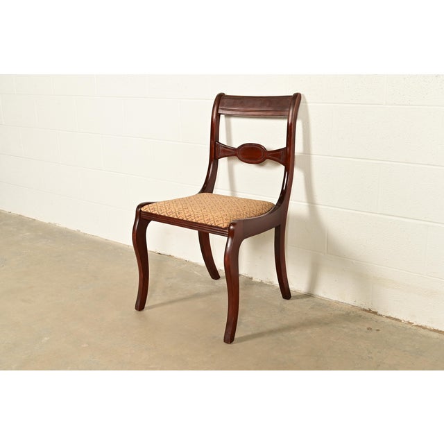 Kindel Furniture Style Regency Carved Mahogany Side Chair or Dining Chair, Circa 1940s For Sale - Image 12 of 12