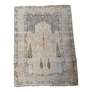 Antique Turkish Silk Rug, Circa 1850 For Sale