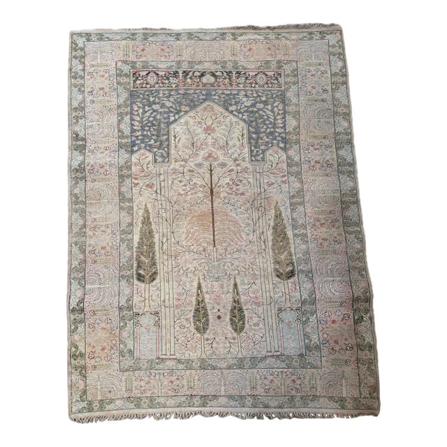 Antique Turkish Silk Rug, Circa 1850 For Sale