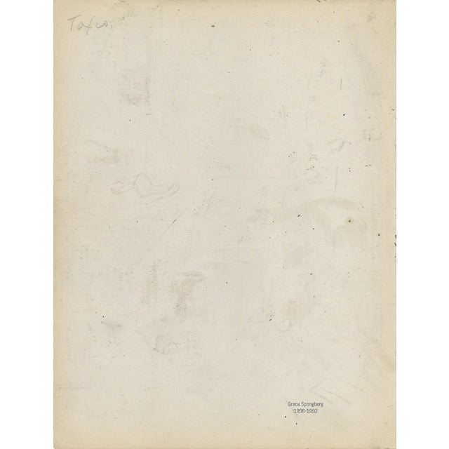 1940s Grace Spongberg Taxco Mexico Street Drawing For Sale - Image 4 of 4