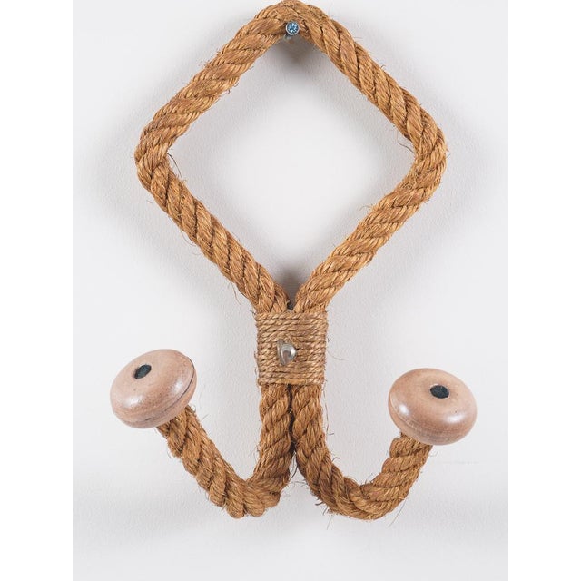 Mid-Century Modern Vintage Rope Coat Rack from Audoux & Minet, 1950 For Sale - Image 3 of 5