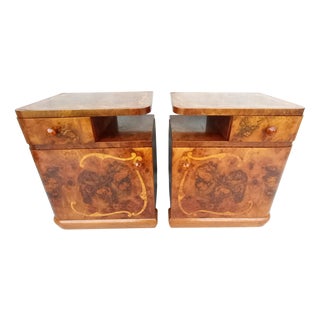 Art Deco Bedside Tables, 1940s, Set of 2 For Sale