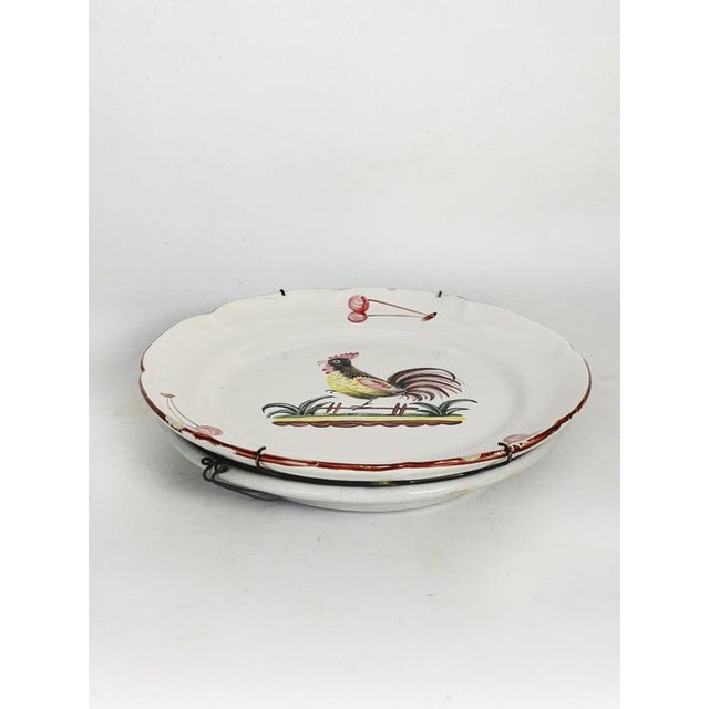 15th Century & Earlier Antique French Ceramic Plates, 1800s, Set of 2 For Sale - Image 5 of 17