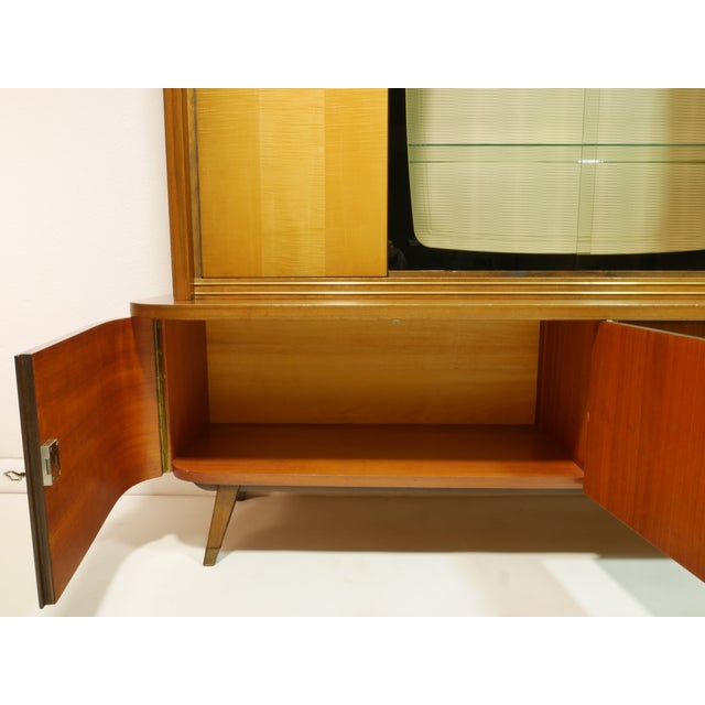 Mid-Century Living Room Display Cabinet with Glass Sliding Doors, Germany, 1960s For Sale - Image 16 of 18