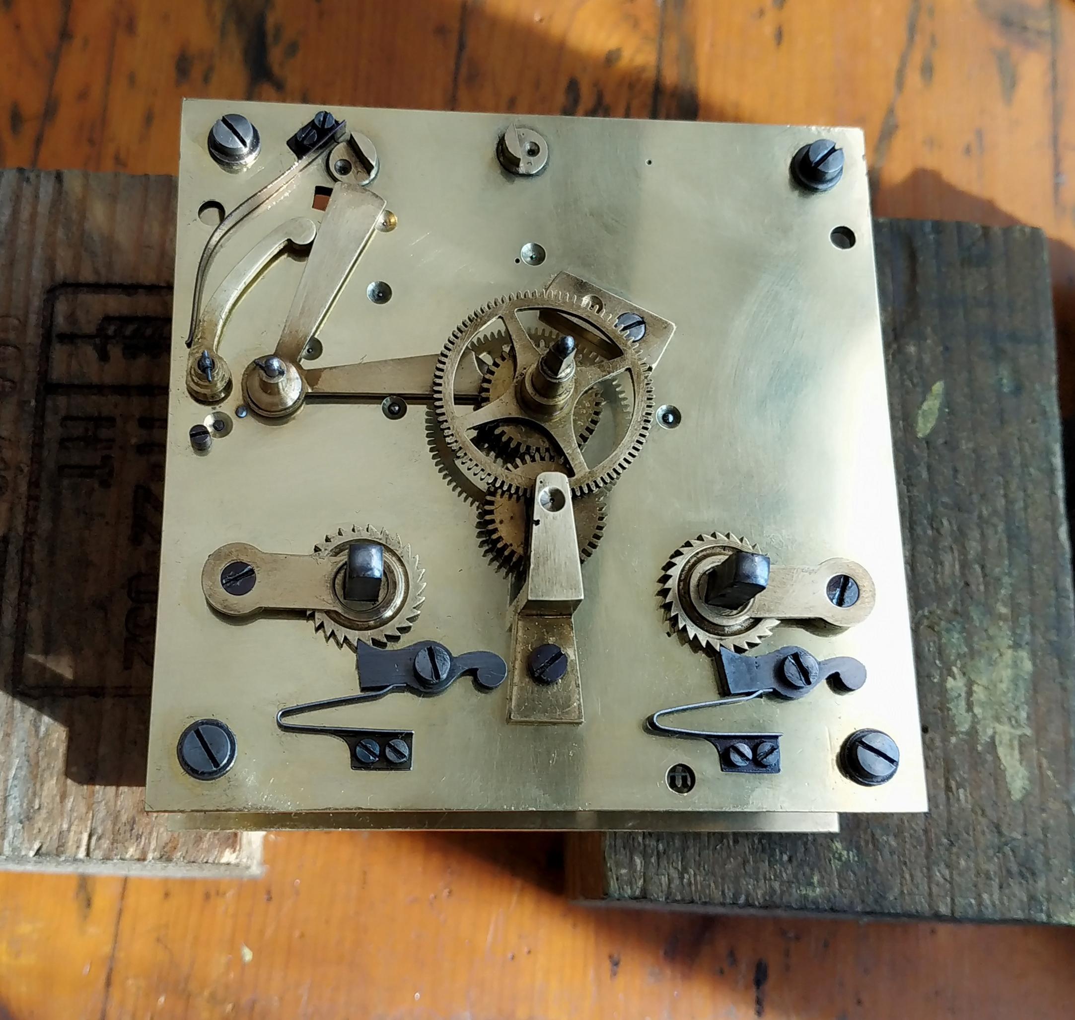 1891 Wall Clock With Pendulum and Finials, Wooden Mechanical