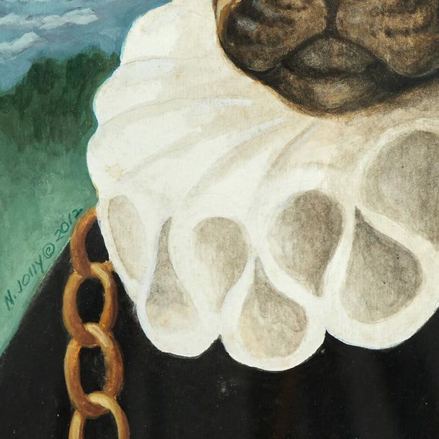 Set of Six Paintings of Dogs in Human Attire by Nancy Jolly For Sale - Image 9 of 18