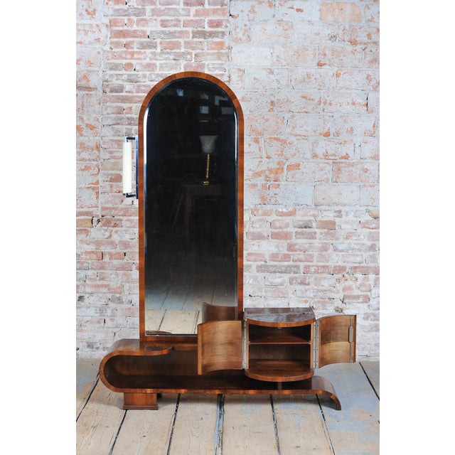 Czech Art Deco Dressing Mirror in Walnut, 1930s For Sale - Image 9 of 15