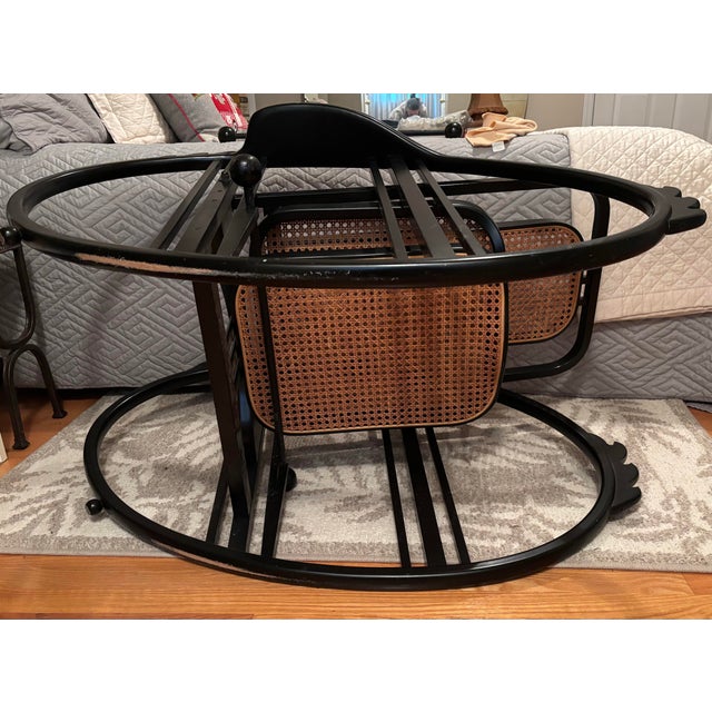 Attributed to Joseph Hoffmann No. 267 “Egg” Rocking Chair Original Woven Webbing Intact - From the Austrian Modernist Design Period For Sale - Image 10 of 12