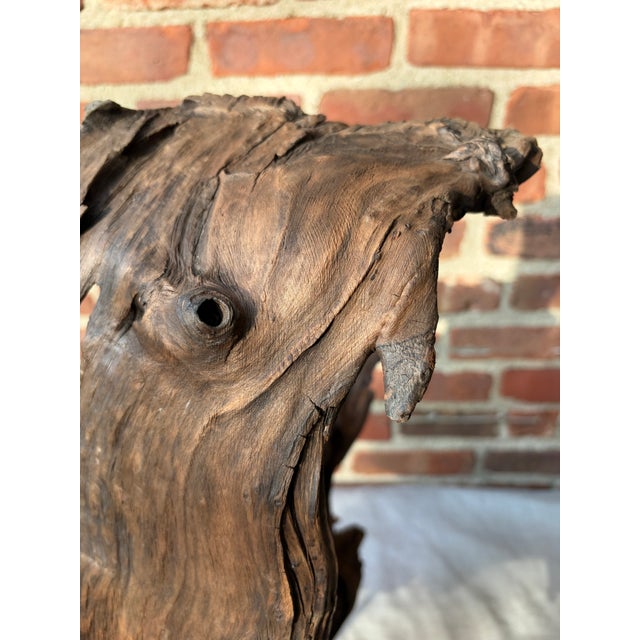 Vintage Teak Wood Root Sculpture on Metal Stand For Sale In New York - Image 6 of 17