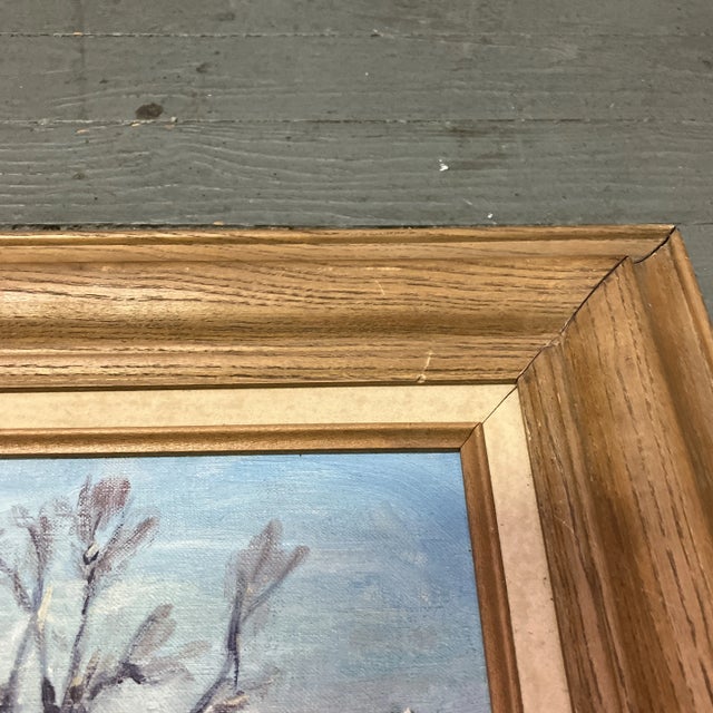 1970’s Original Contemporary Impressionist Snowy Landscape Painting For Sale - Image 4 of 6