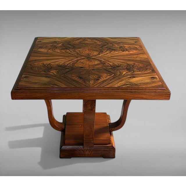 Late 19th Century Italian Art Deco Square Coffee Table With Dual-Tier Base For Sale - Image 4 of 18