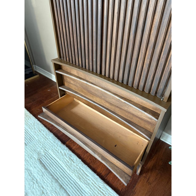 Vintage Curved Front Tallboy Dresser After Young Manufacturing, Attributed For Sale - Image 12 of 12