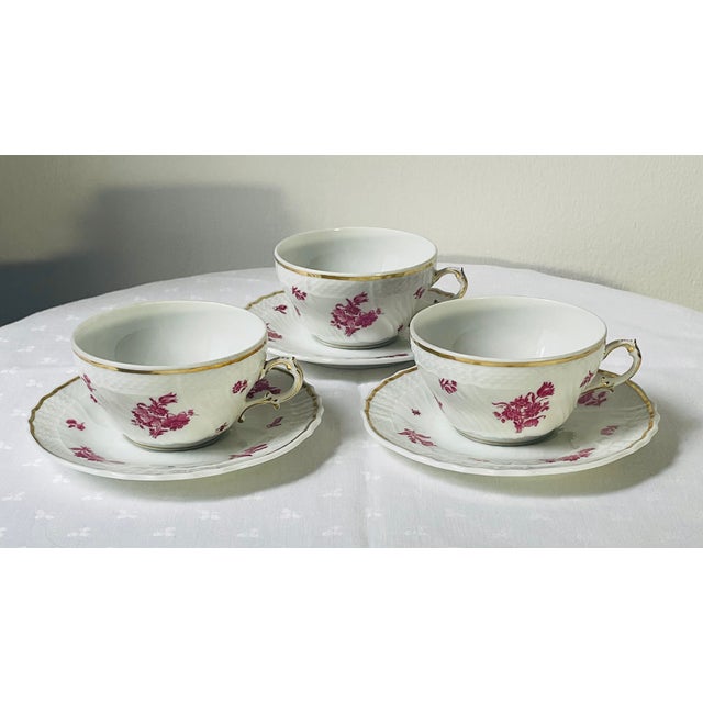 Vintage Richard Ginori 'Chinese Bouquet' Tea Cup and Saucer - Set of 3 For Sale - Image 11 of 17