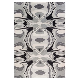 Modern “Cyclone” Abstract Flat-Weave Rug by Doris Leslie Blau For Sale