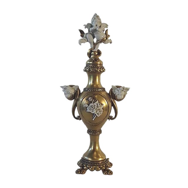 Mid-Century Gold Ceramic Vase by Cappe For Sale