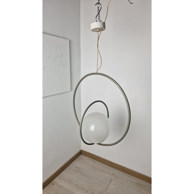 Pia Guidetti Crippa Rotatable Pendant Lamp in Burnished Brass and Glass Sphere by Pia Guidetti Crippa for Lumi, 1970s For Sale - Image 4 of 11