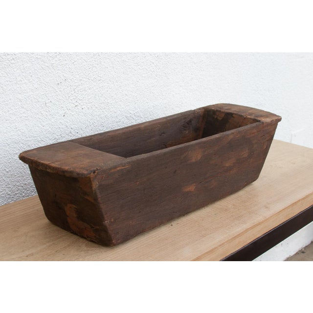 Long Rustic Wood Rectangular Bowl For Sale - Image 4 of 7