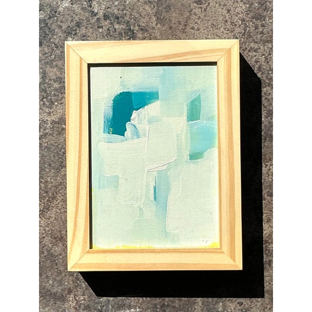 Vintage Original Abstract Oil Painting on Canvas For Sale In West Palm - Image 6 of 12