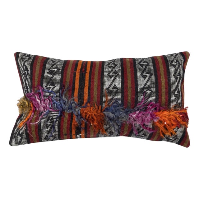 16"x28" Vintage Kilim Cushion Cover. Handmade Throw Pillow Cover. Pillowcase For Sale