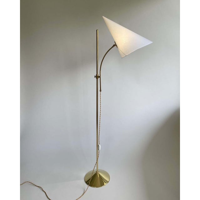 Swedish Brass Adjustable Witches Hat Floor Lamp, 1950s For Sale - Image 13 of 18