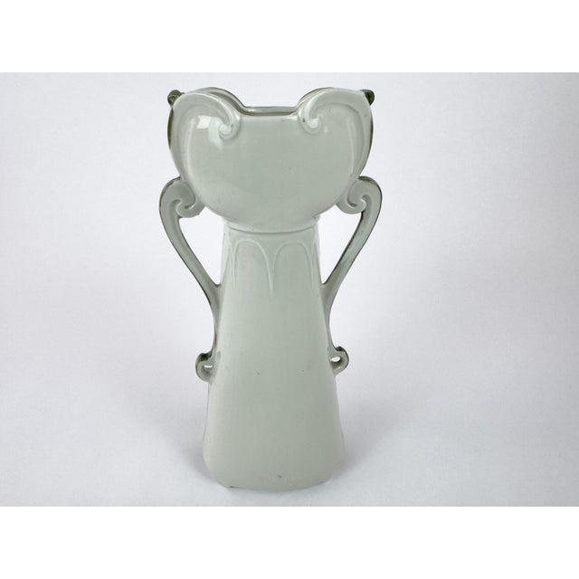 Art Nouveau Porcelain Floral Vase With Gilded Handles, C. 1900 For Sale - Image 14 of 17