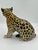 Mid 20th Century Hollywood Regency Glazed Terracotta Italian Leopard or Cheetah Statue Figurine Sitting For Sale - Image 4 of 11