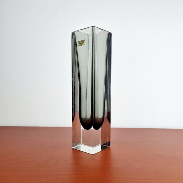 Large Sommerso Murano Glass Vase by Flavio Poli for Alessandro Mandruzzato, 1960s For Sale - Image 12 of 13