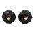 Pair of 1 In. Vintage Fluted Black Glass Cabinet Knobs For Sale