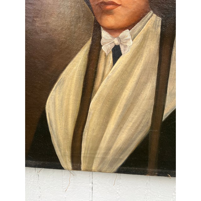 Folk Art 1920s American School Portait of a Young Woman in a Bonnet For Sale - Image 3 of 5