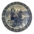 Vintage Large Delft Boch Blue and White Plate With Carriage Scene For Sale