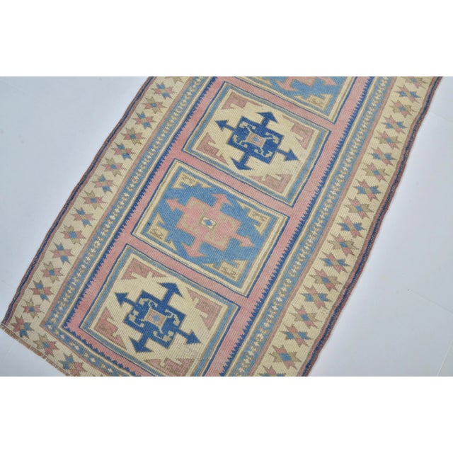 Rug & Kilim 1960s Hand Woven Oushak Pale Vintage Hallway Runner Rug For Sale - Image 4 of 9