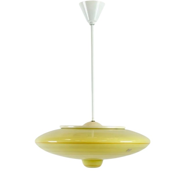 Space Age UFO Glass Pendant Lamp from Meissen, 1950s For Sale