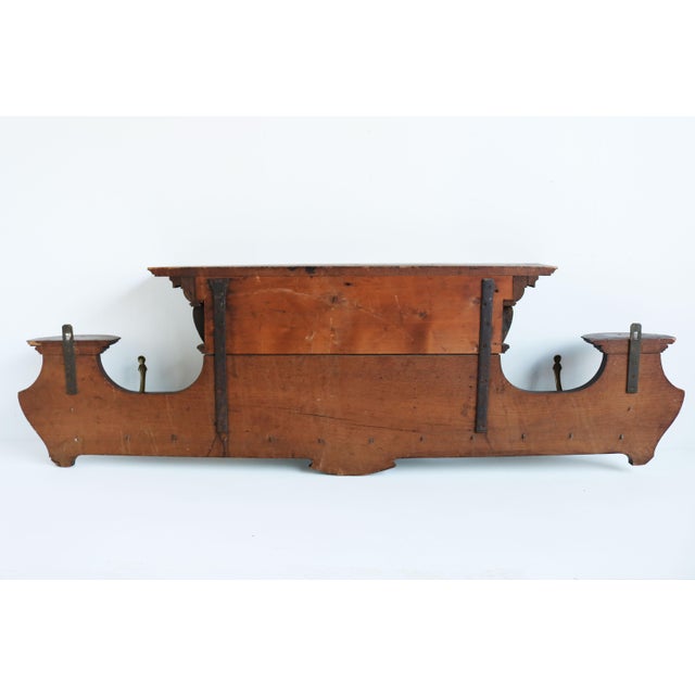 Antique Dutch Renaissance Revival Delft Blue Tiles Brass Coat Rack, 1890 For Sale - Image 9 of 10