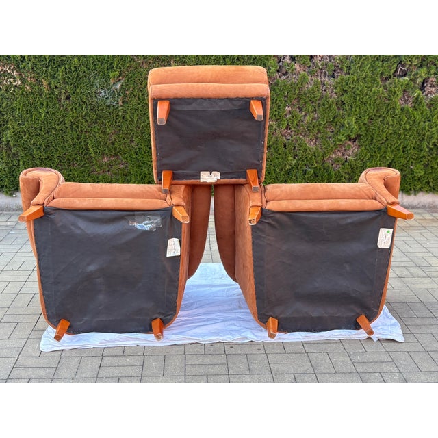 Leather Chairs and Ottoman from Andrea Natuzzi, 1995, Set of 3 For Sale - Image 14 of 15